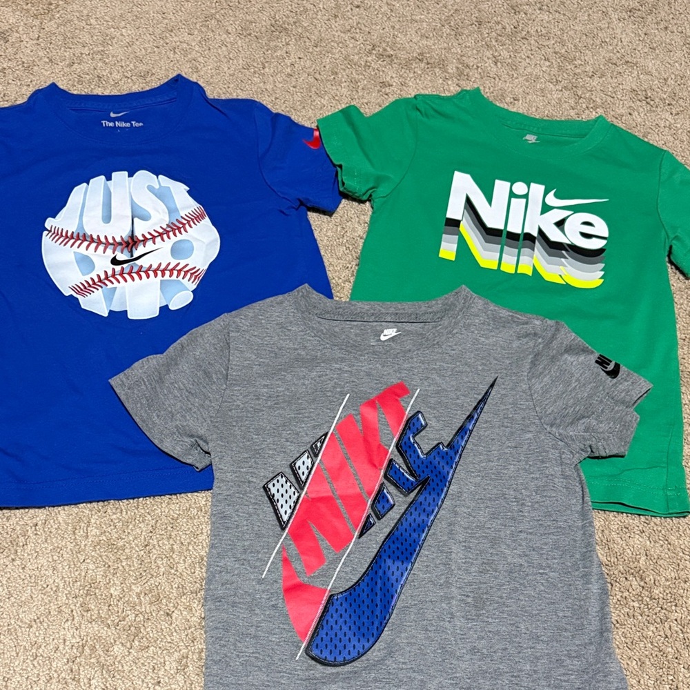 Nike Kids Short Sleeve Graphic Tee Trio - Blue, Green, Gray